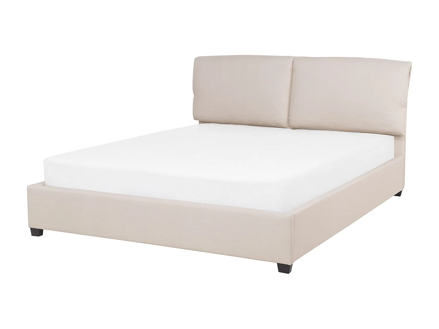 Lit avec sommier Tissu BELFORT 140 x 200 cm Beige clair