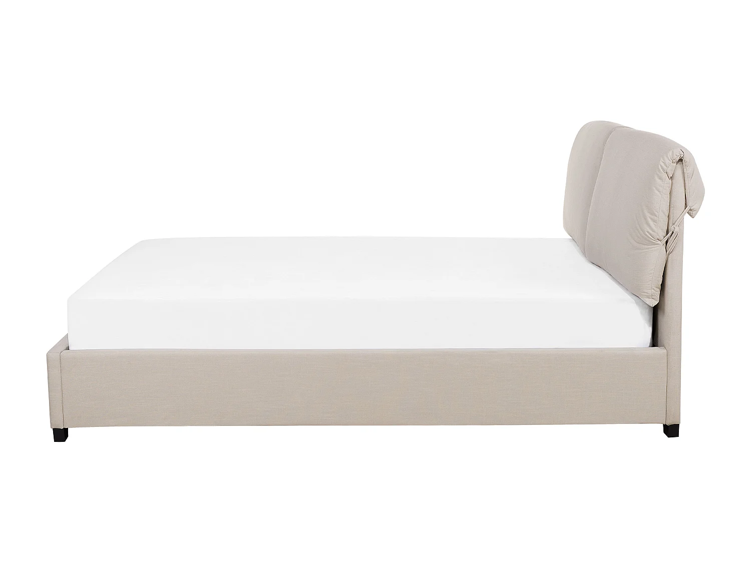 Lit avec sommier Tissu BELFORT 140 x 200 cm Beige clair