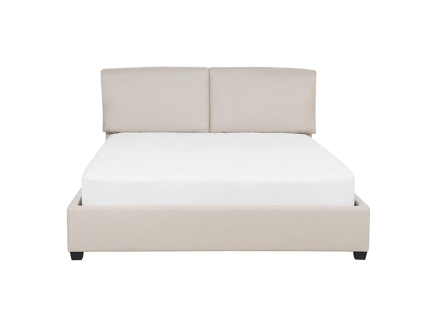 Lit avec sommier Tissu BELFORT 140 x 200 cm Beige clair