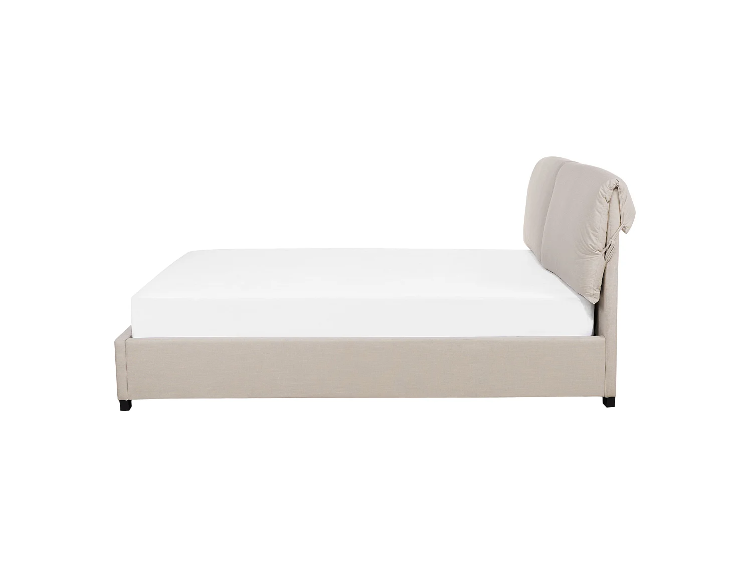 Lit avec sommier Tissu BELFORT 140 x 200 cm Beige clair