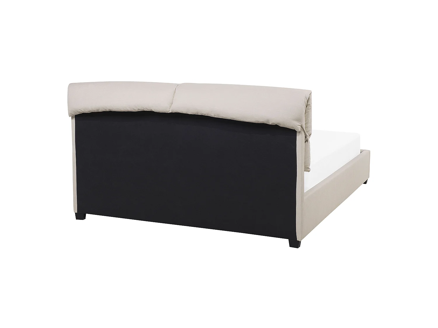 Lit avec sommier Tissu BELFORT 140 x 200 cm Beige clair