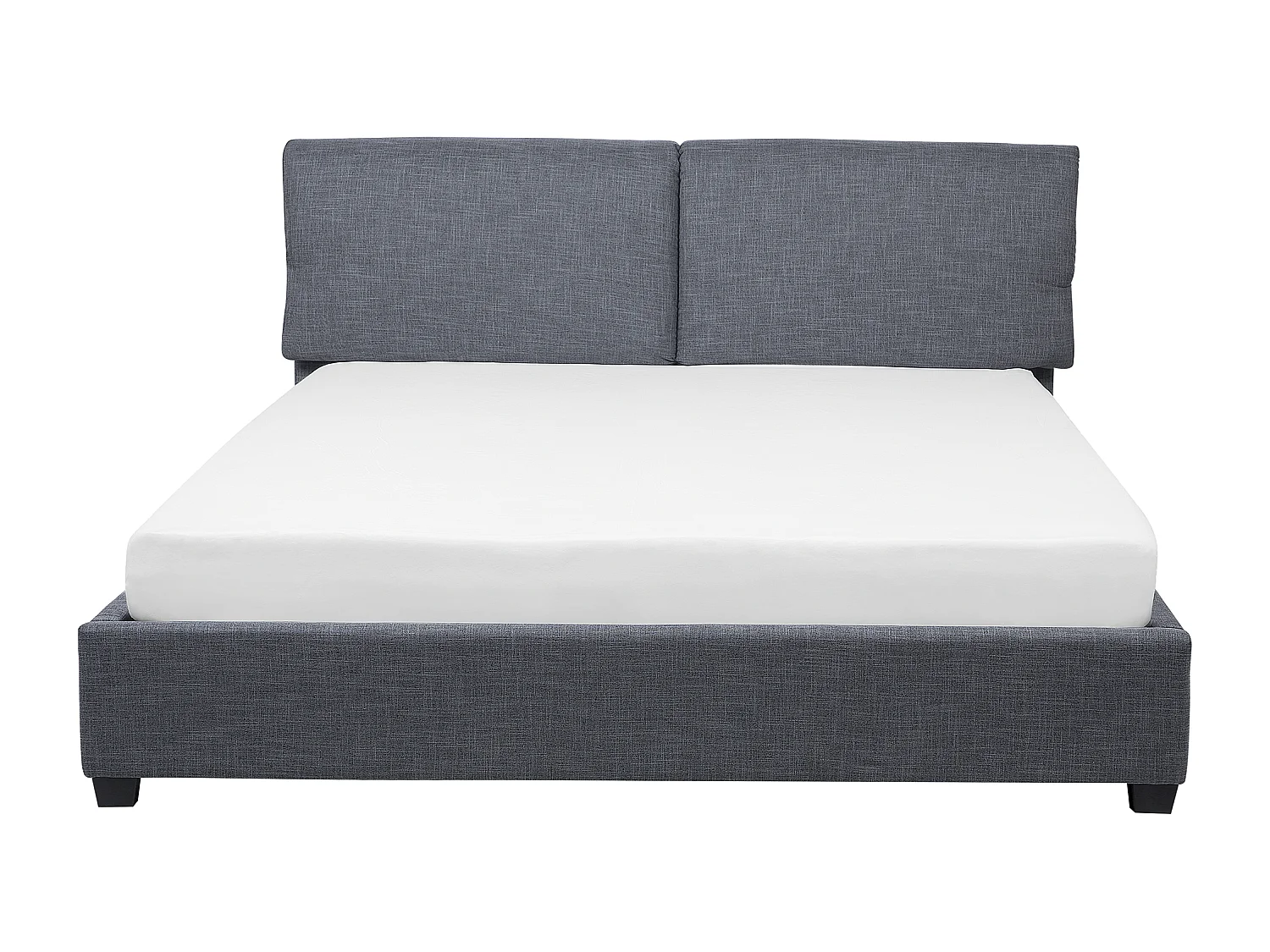 Lit avec sommier Tissu BELFORT 180 x 200 cm Gris foncé