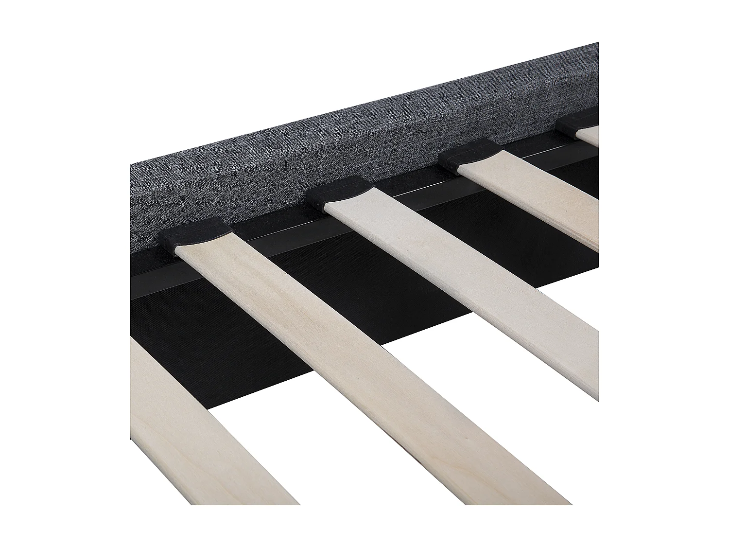 Lit avec sommier Tissu BELFORT 180 x 200 cm Gris foncé