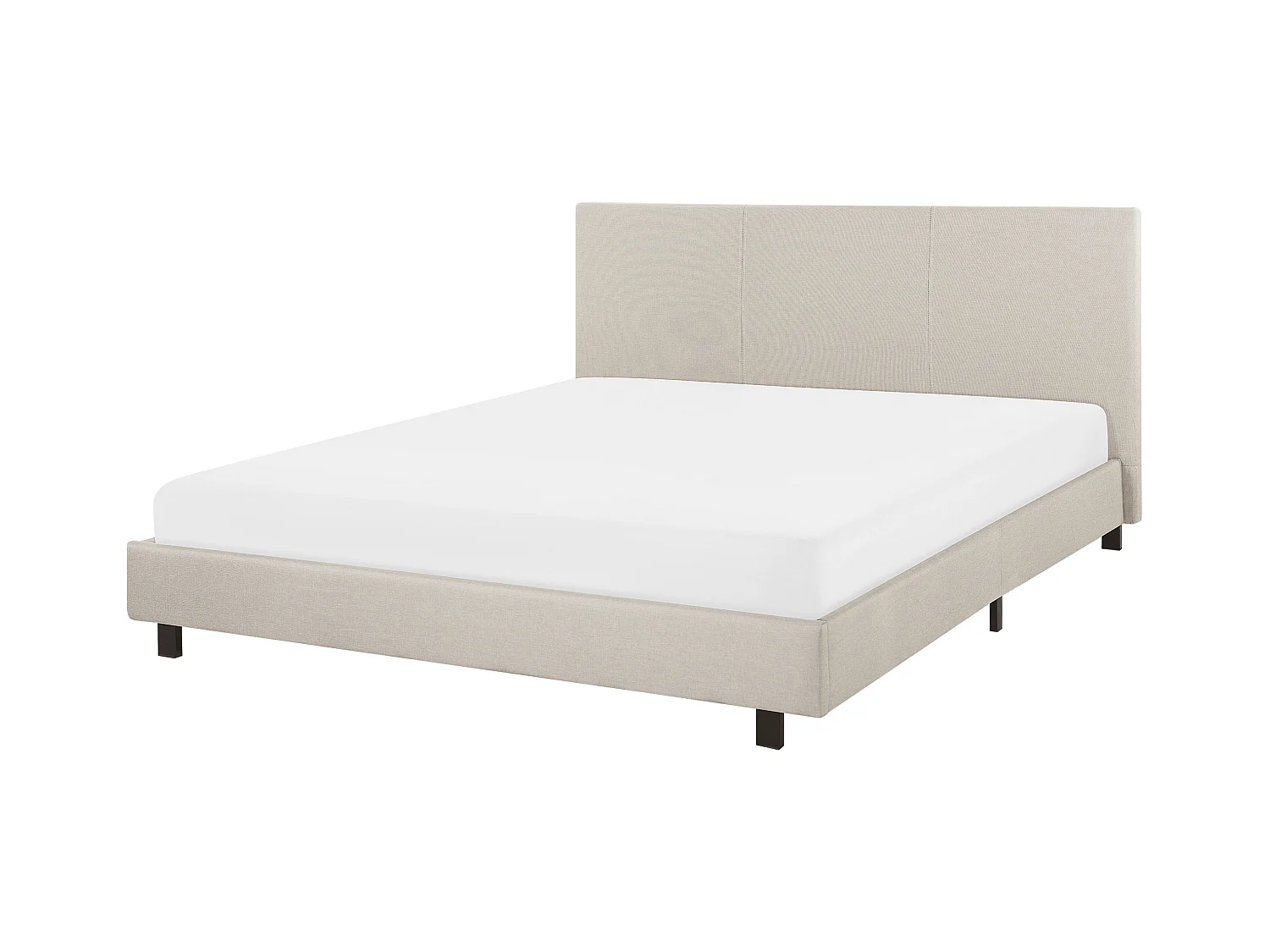 Lit avec sommier Tissu ALBI 160 x 200 cm Beige