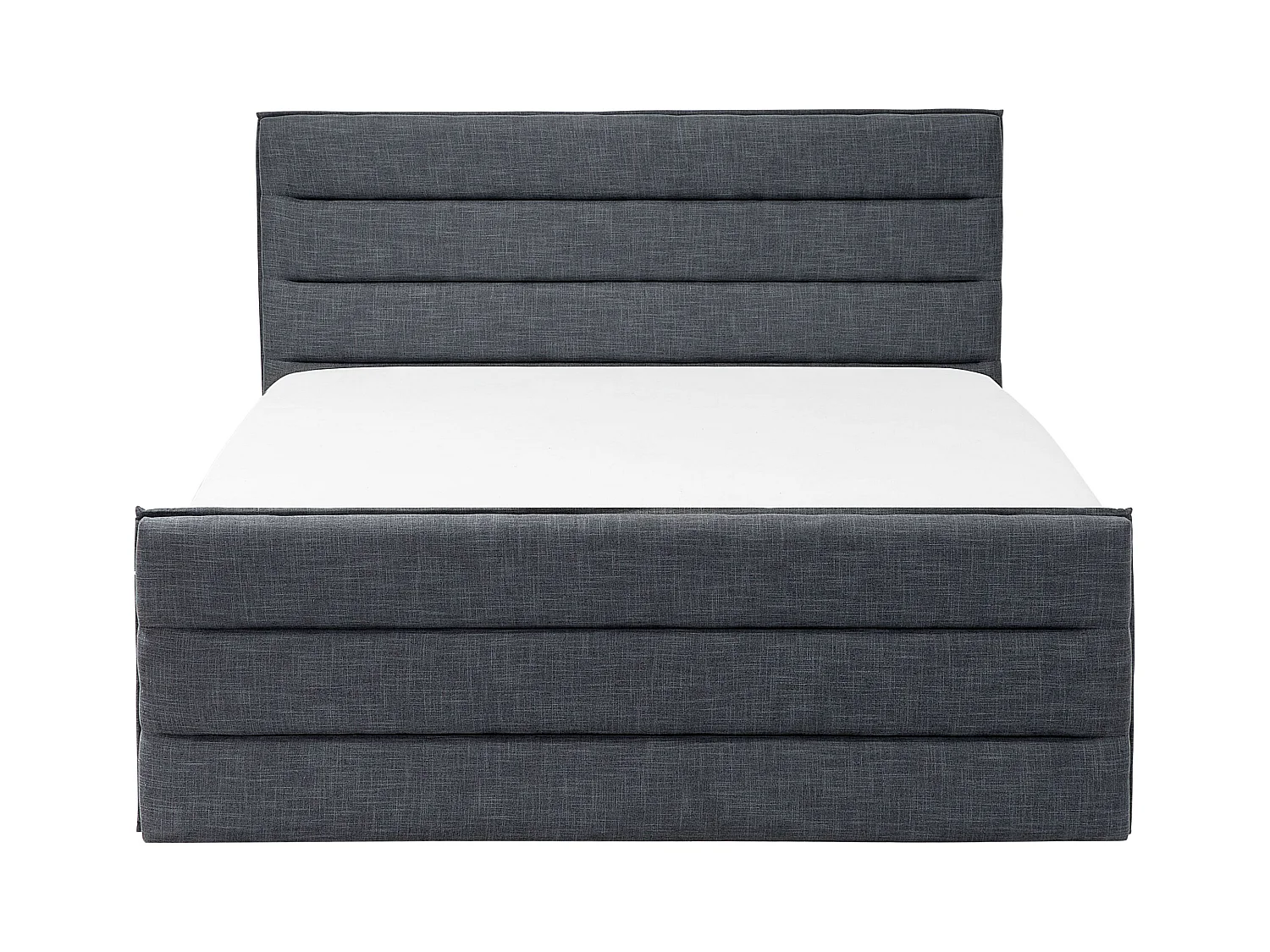 Lit avec sommier Tissu VALBONNE 160 x 200 cm Gris foncé