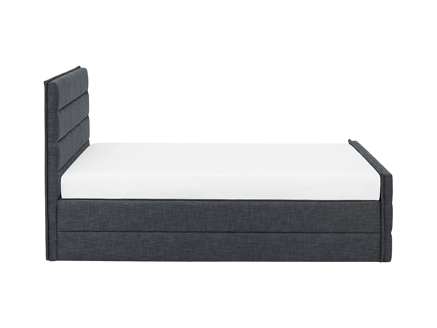 Lit avec sommier Tissu VALBONNE 160 x 200 cm Gris foncé