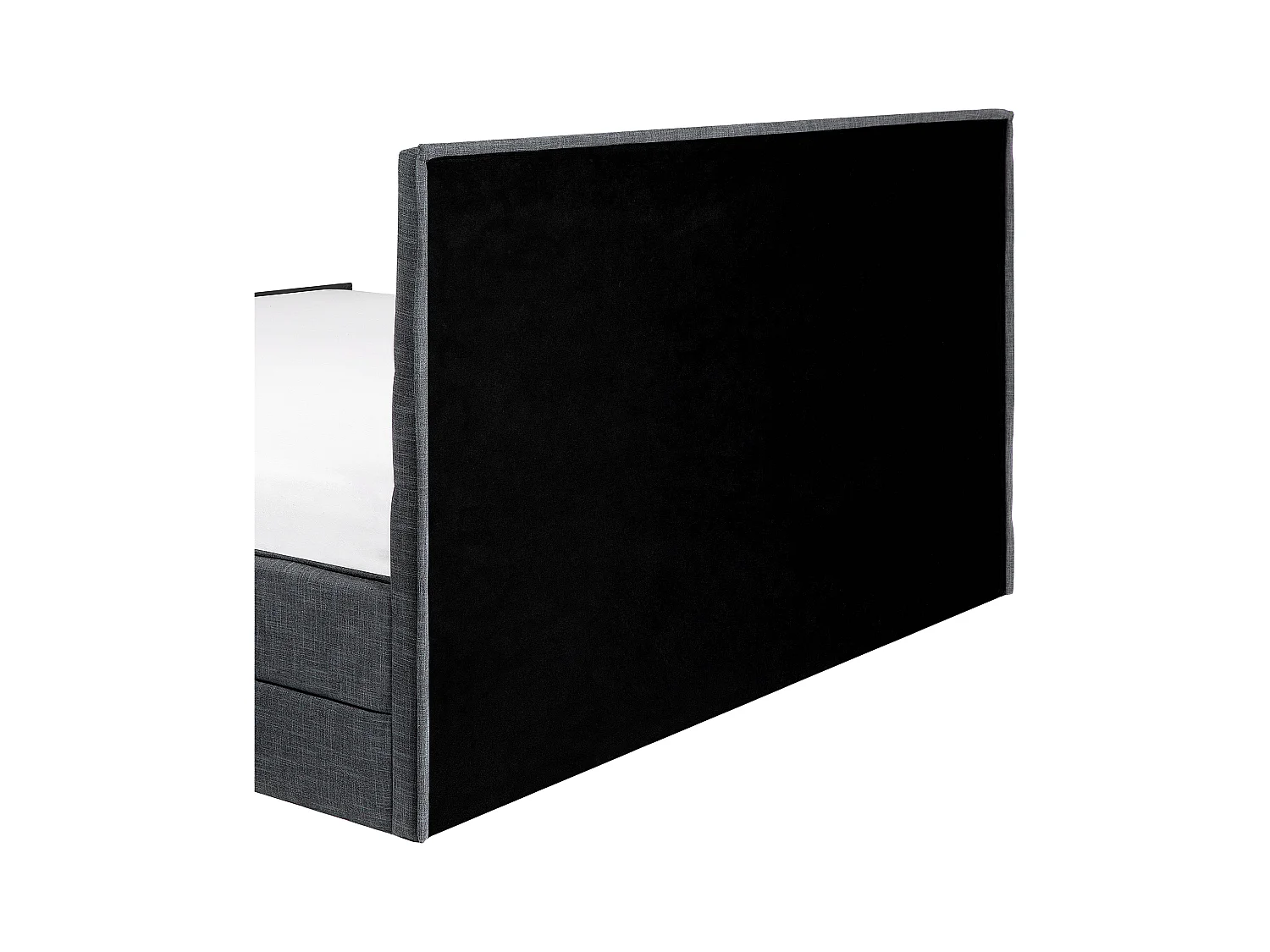 Lit avec sommier Tissu VALBONNE 160 x 200 cm Gris foncé