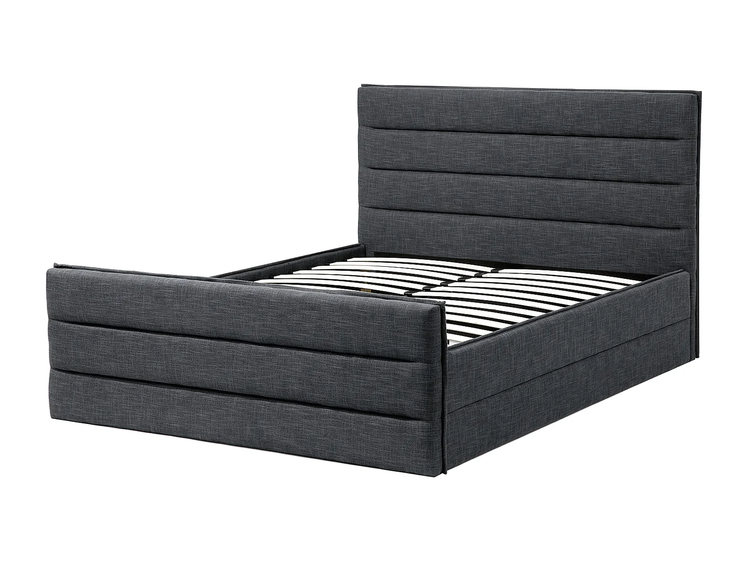 Bed Stof VALBONNE 160 x 200 cm Donkergrijs