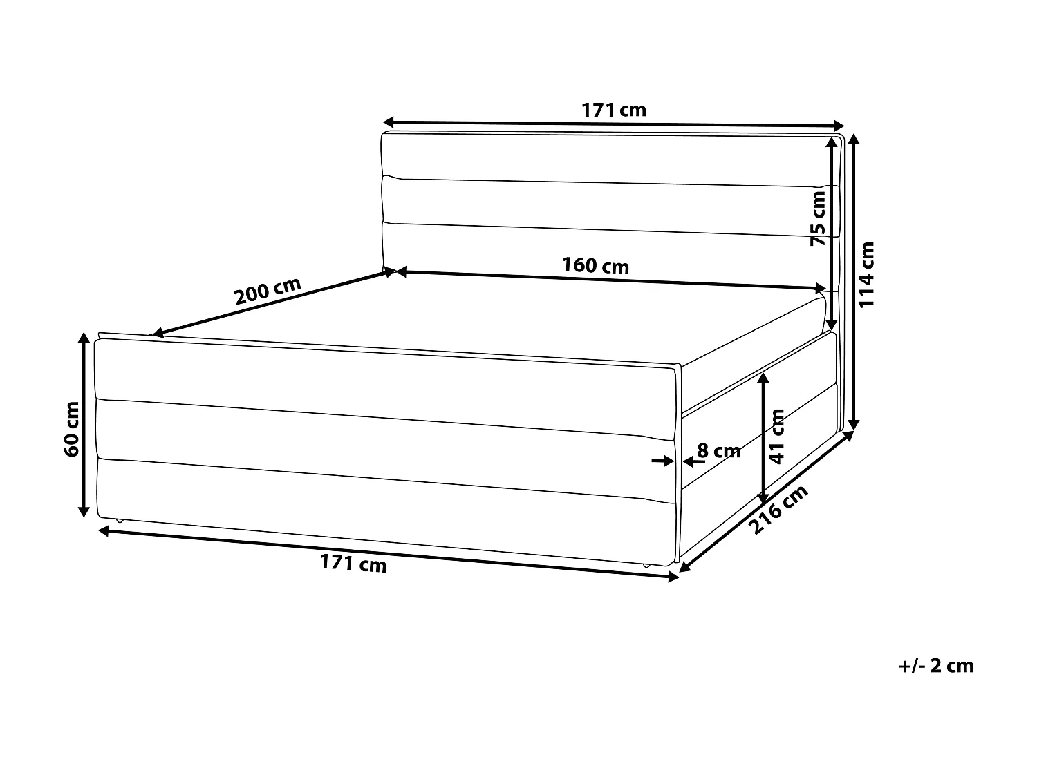 Polsterbett Leinenoptik dunkelgrau Lattenrost 160 x 200 cm Valbonne