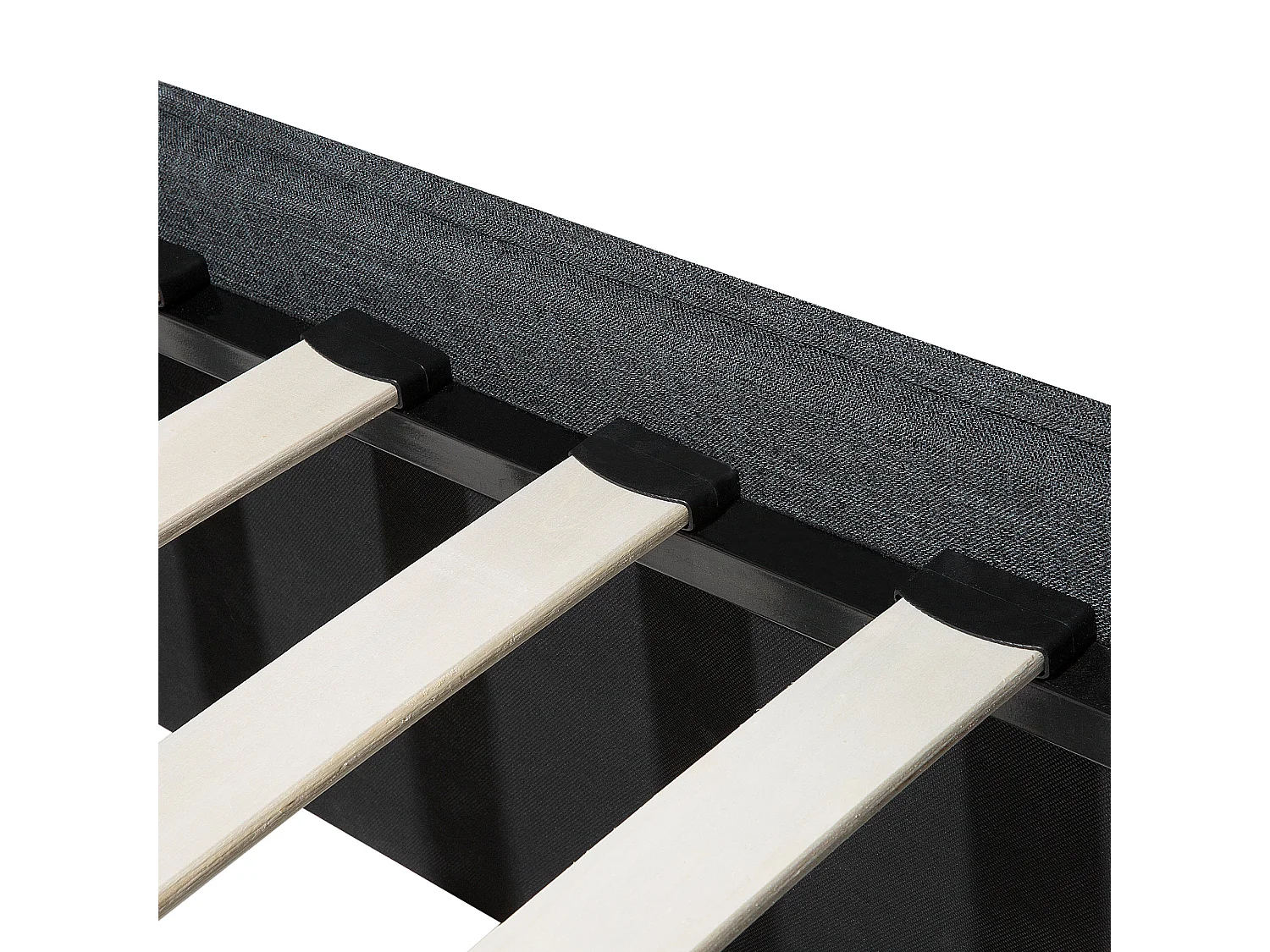 Polsterbett Leinenoptik dunkelgrau Lattenrost 160 x 200 cm Valbonne