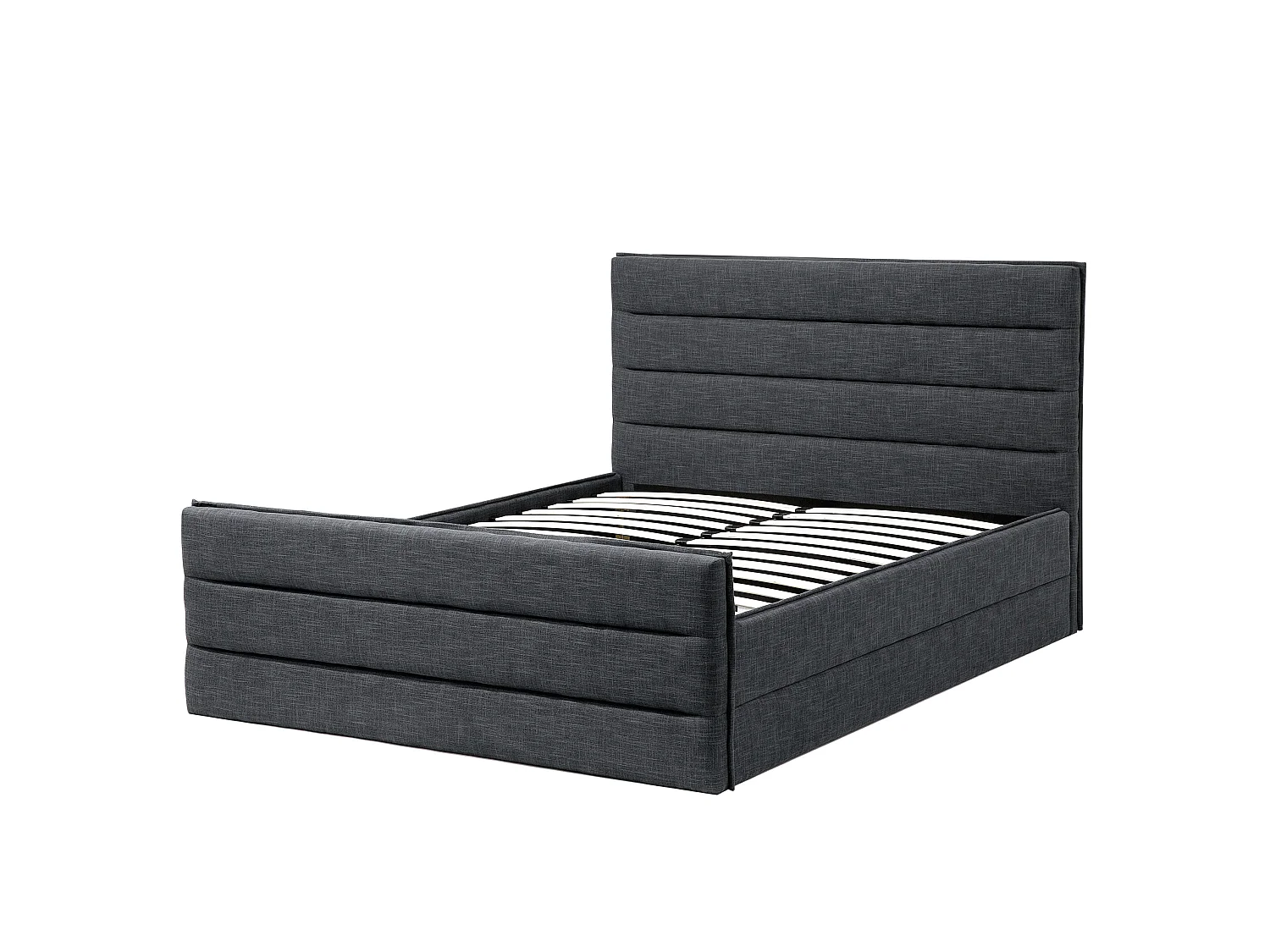 Bed Fabric VALBONNE 160 x 200 cm (EU King Size) Dark Grey