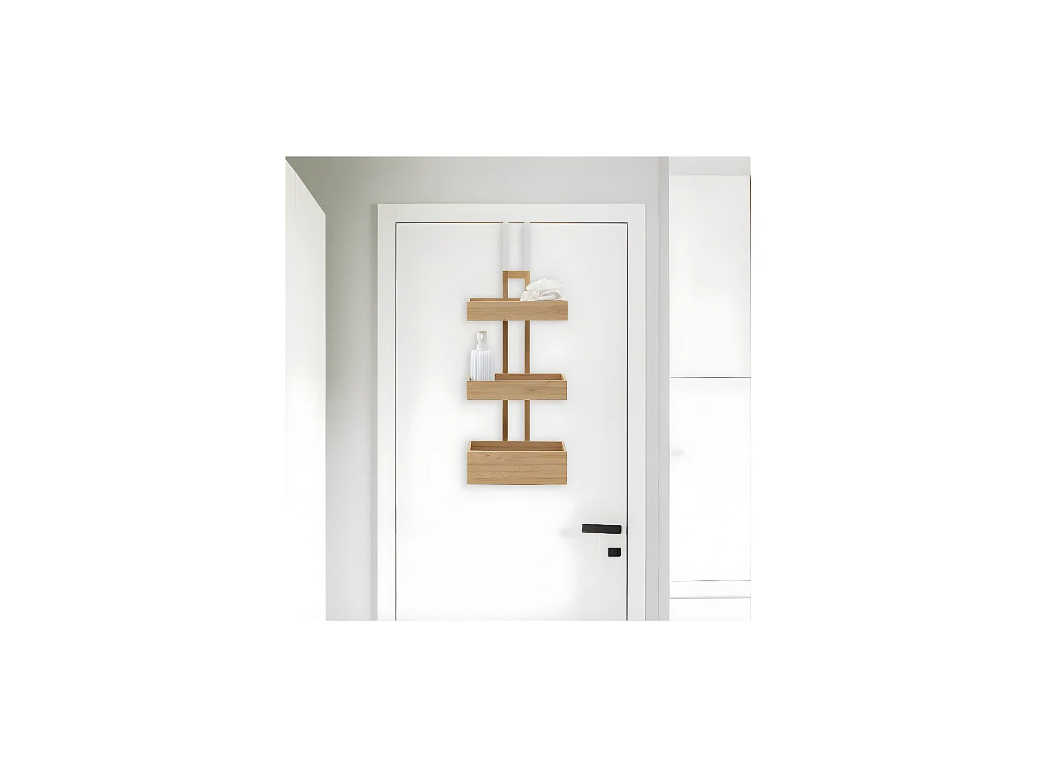 Étagère de porte 3 niveaux en Bambou H 74,7 cm
