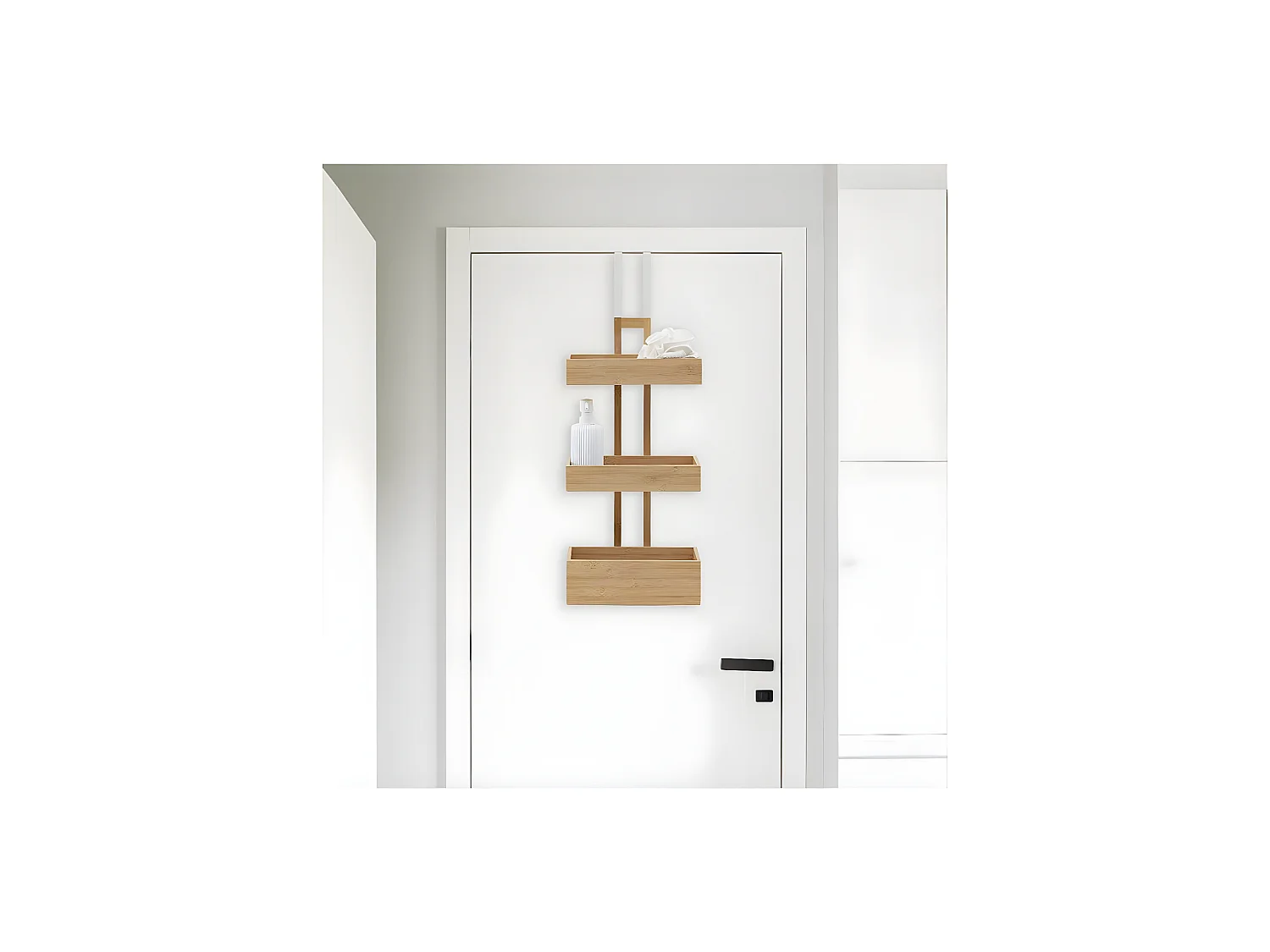 Étagère de porte 3 niveaux en Bambou H 74,7 cm