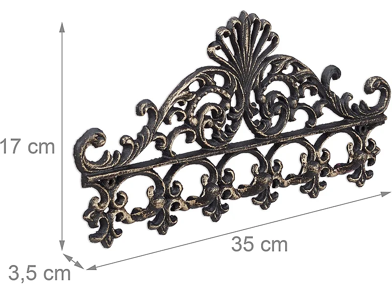 Porte-manteaux mural patères 5 bronze 35 x 3.5 x 17 cm 13_0002203_2