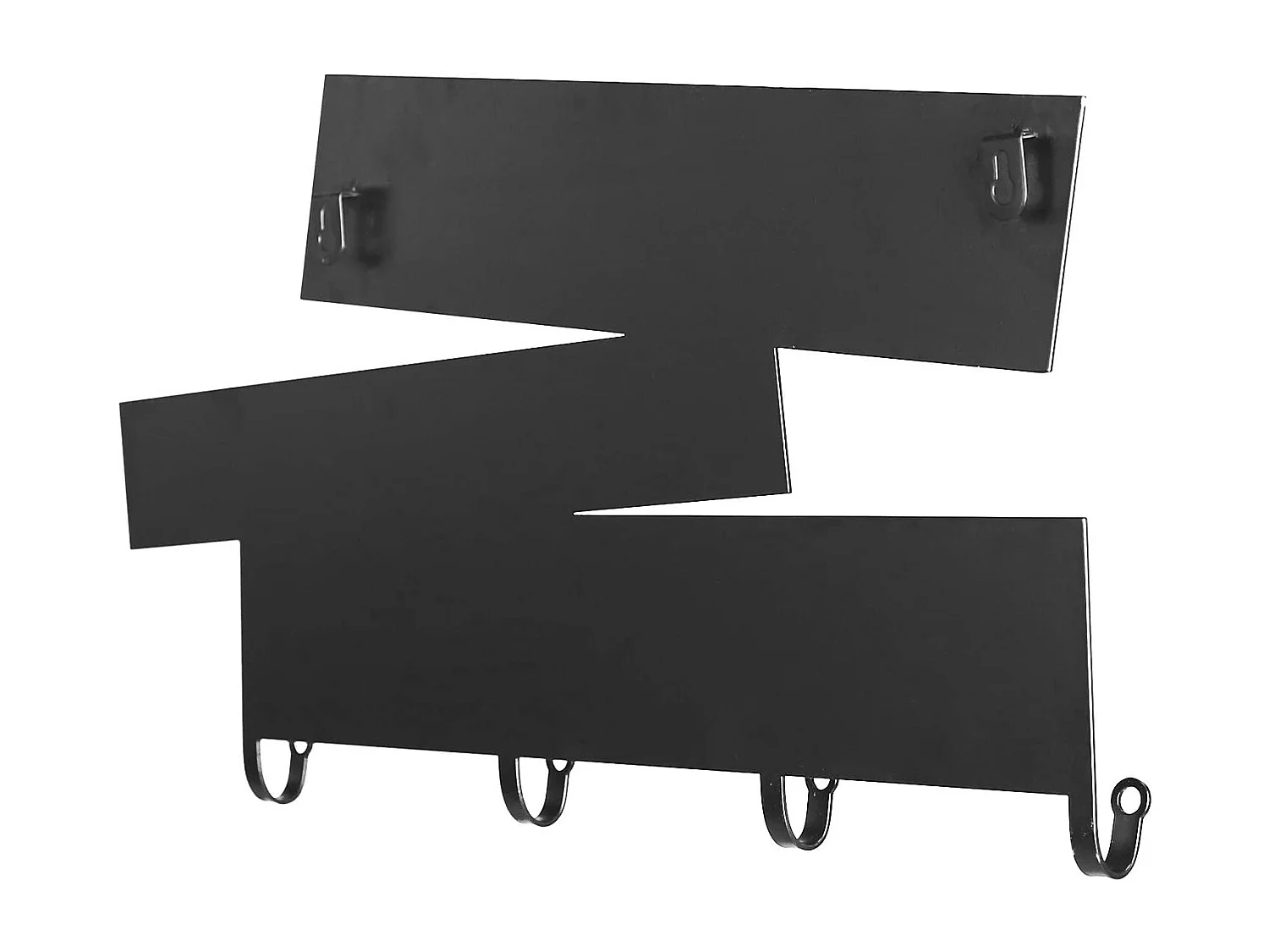 Perchero de pared con 4 ganchos en moderno perchero de metal negro mate para entrada, pasillo, dormitorio 01_0000179