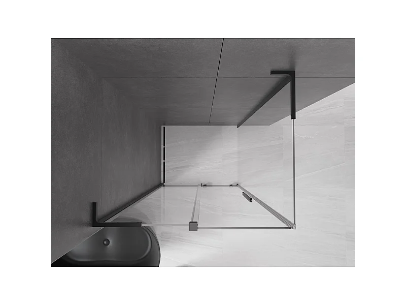 Mexen Velar L kabina prysznicowa rozsuwana 90 x 120 cm, transparent, czarna - 871-090-120-03-70