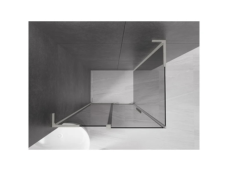Mexen Velar L kabina prysznicowa rozsuwana 90 x 70 cm, grafit, nikiel szczotkowany - 871-090-070-43-97