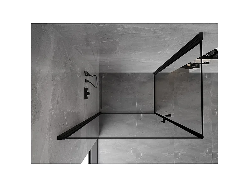 Mexen Mist-B Duo pregibna tuš kabina 70 x 100 cm, črn okvir, črna - 8A2-070L-100P-70-70