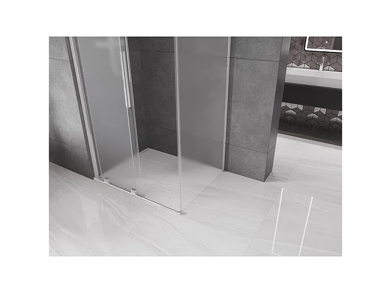 Mexen Velar drsna tuš kabina 150 x 100 cm, zmrzal, krom - 871-150-100-31-01