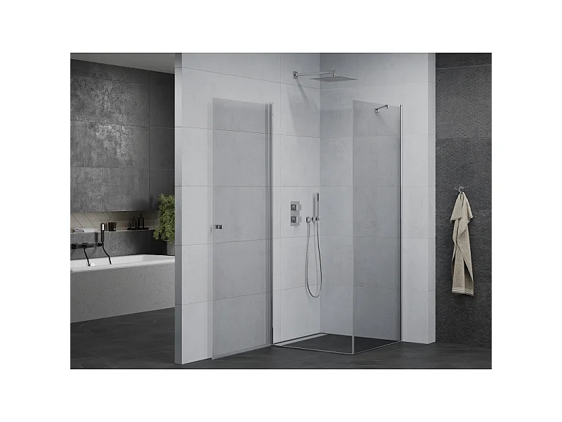 Mexen Pretoria nihajna tuš kabina 70 x 70 cm, prozorna, krom - 852-070-070-01-00