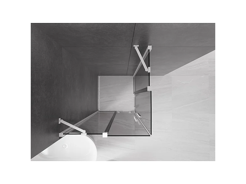 Mexen Velar Duo Schiebeduschkabine 80 x 80 cm, Graphit, Weiß - 871-080-080-42-20