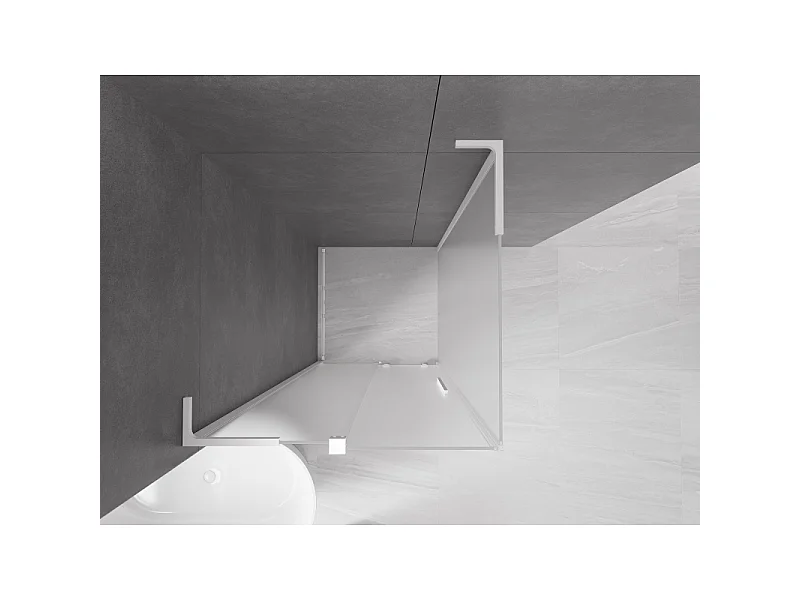 Mexen Velar L kabina prysznicowa rozsuwana 120 x 120 cm, szron, biała - 871-120-120-33-20