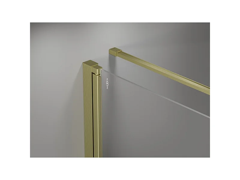 Mexen Mist-F foldbar brusekabine højre 120 x 70 cm, transparent, børstet guld - 8A6T-120-070-55-00-P