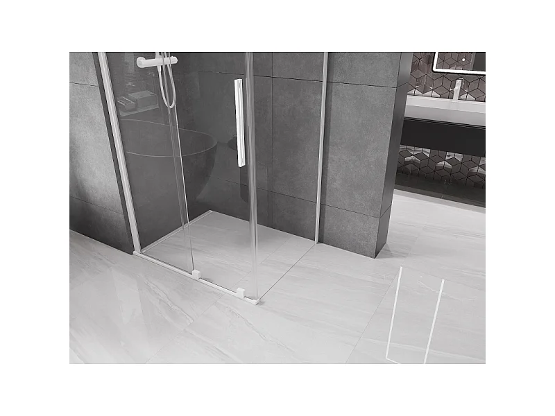 Mexen Velar cabine de douche coulissante 90 x 75 cm, transparent, blanc - 871-090-075-01-20