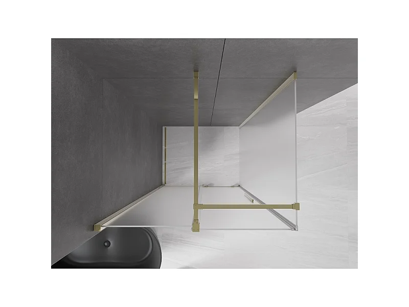 Mexen Velar schuifdouchecabine 110 x 85 cm, matglas, goud - 871-110-085-31-50
