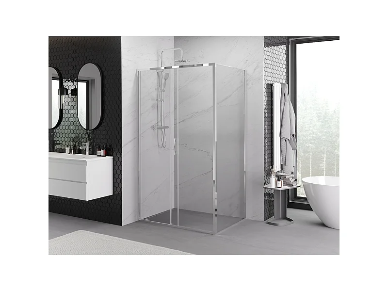 Mexen Exo Duschkabine verschiebbar 160 x 75 cm, transparent, chrom - 8151-160-075-01-00
