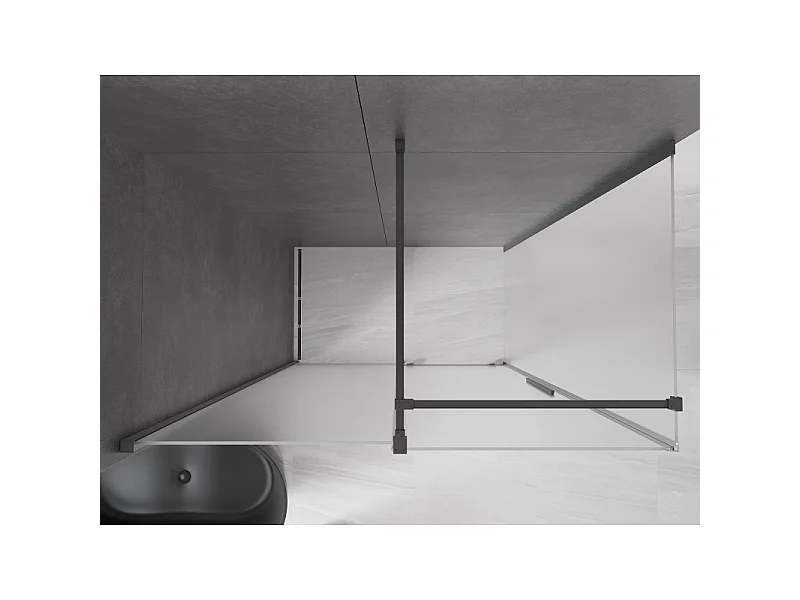 Mexen Velar douchecabine schuifdeur 140 x 80 cm, ijsbloem, gunmetal - 871-140-080-31-95