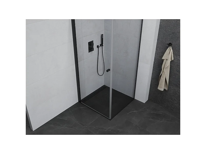 Mexen Pretoria schuifbare douchecabine 70 x 70 cm, transparant, zwart - 852-070-070-70-00
