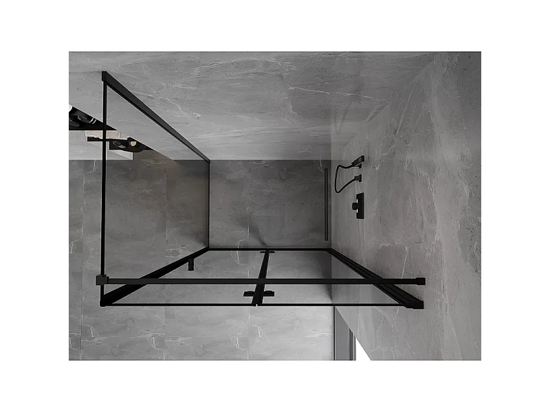 Mexen Mist-F T foldable shower cabin right 110 x 120 cm, black frame, black - 8A6T-110-120-70-70-P