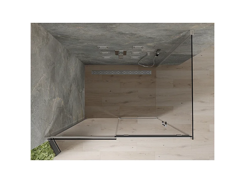 Mexen Omega schuifbare douchecabine 150 x 100 cm, grafiet, chroom - 825-150-100-01-40