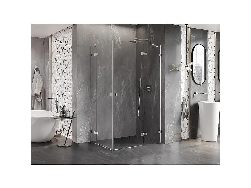 Mexen Lunar Duo brusekabine svingdør højre 105 x 95 cm, transparent, krom - 834-105P-095L-01-00