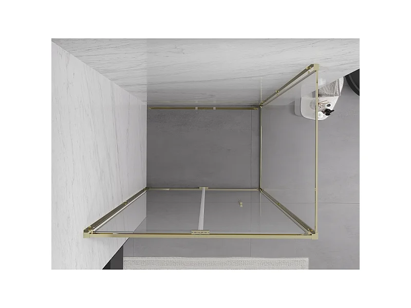 Mexen Exo klappbare Duschkabine 80 x 70 cm, transparent, gold - 816-080-070-50-00