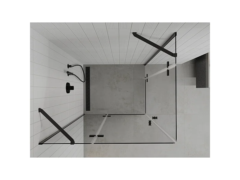 Mexen Roma Duo cabine de douche pivotante 100 x 90 cm, transparent, noir - 854-100-090-70-00-02