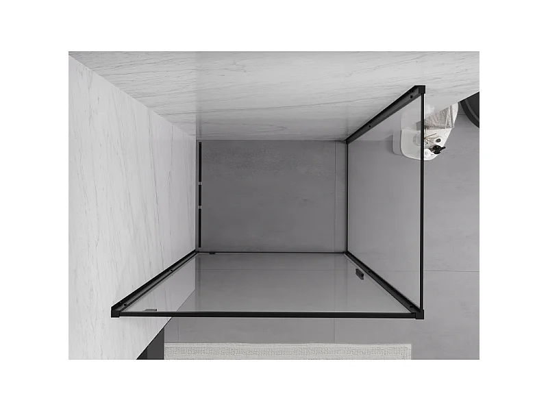Mexen Exo nihajna pršna kabina 80 x 90 cm, prozorna, črna - 8181-080-090-70-00