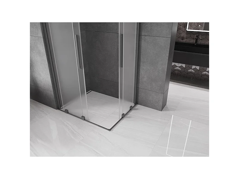 Mexen Velar Duo schuifdouchecabine 100 x 90 cm, mat, gun metal - 871-100-090-32-95