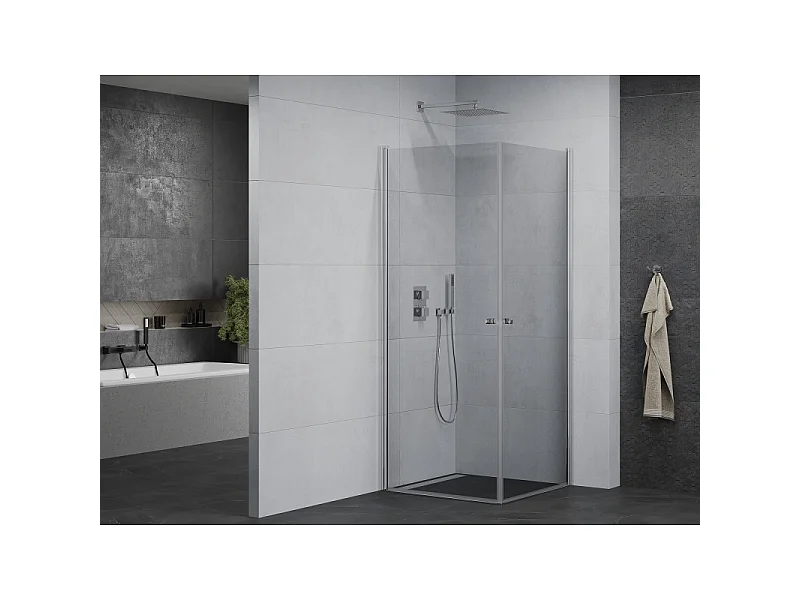 Mexen Pretoria Duo svingdør brusekabine 80 x 80 cm, transparent, krom - 852-080-080-02-00