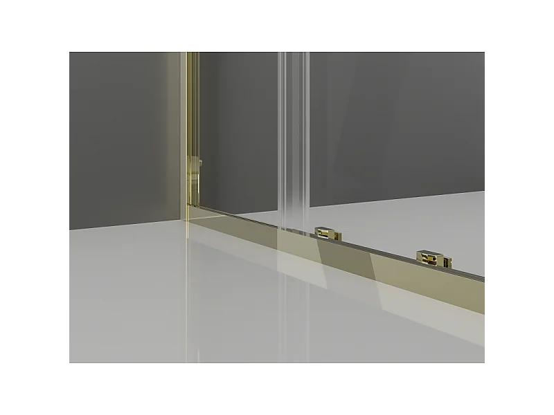 Mexen Exo cabine de douche coulissante 150 x 70 cm, transparent, doré - 8151-150-070-50-00