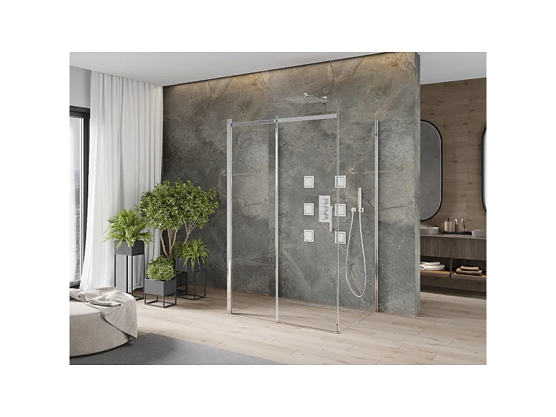 Mexen Omega-3S 3-wall sliding shower cabin 110 x 100 cm, transparent, chrome - 825-110-100-01-00-3S