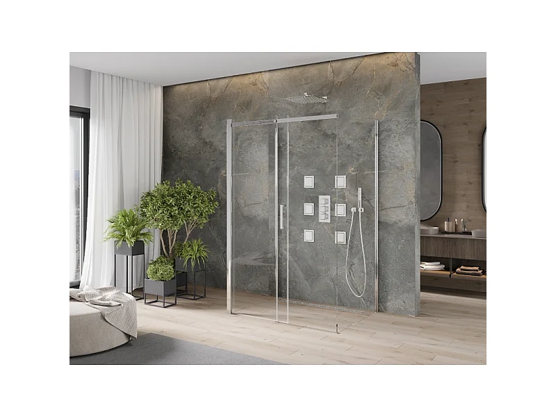 Mexen Omega-3S 3-wall sliding shower cabin 110 x 100 cm, transparent, chrome - 825-110-100-01-00-3S
