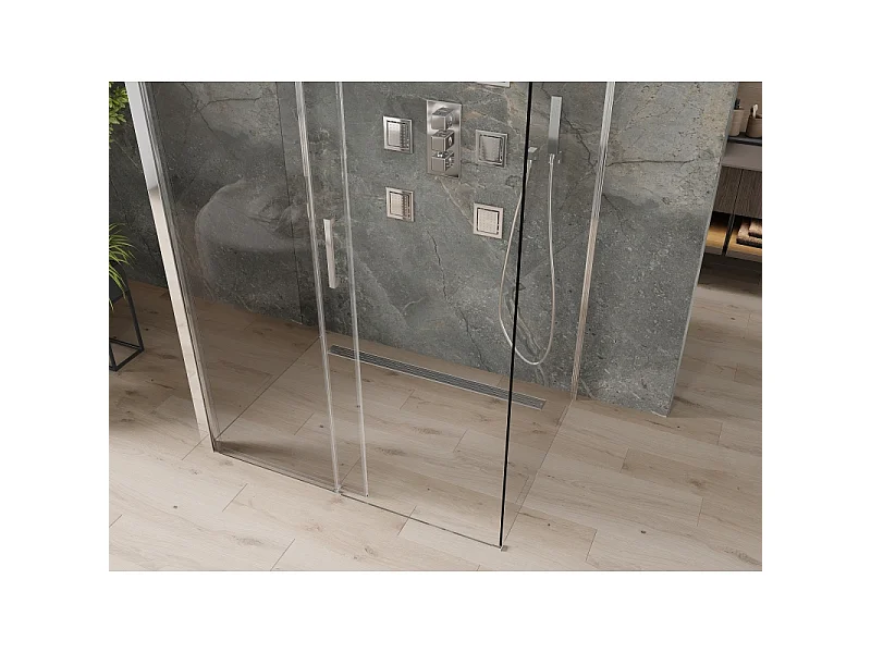 Mexen Omega-3S 3-wall sliding shower cabin 110 x 100 cm, transparent, chrome - 825-110-100-01-00-3S