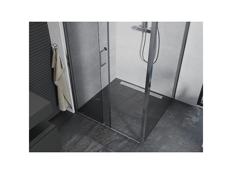 Mexen Apia cabine de douche coulissante 90 x 90 cm, transparent, chrome - 840-090-090-01-00