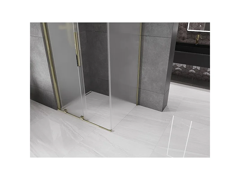 Mexen Velar schuif douchecabine 100 x 110 cm, matglas, goud - 871-100-110-31-50