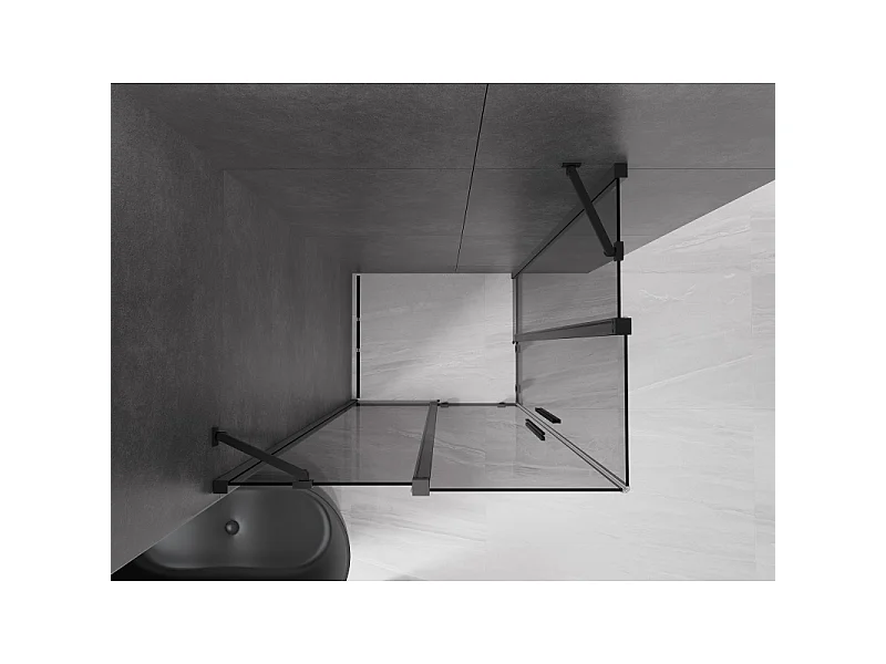 Mexen Velar Duo Schiebedusche 90 x 80 cm, Graphit, Schwarz - 871-090-080-42-70