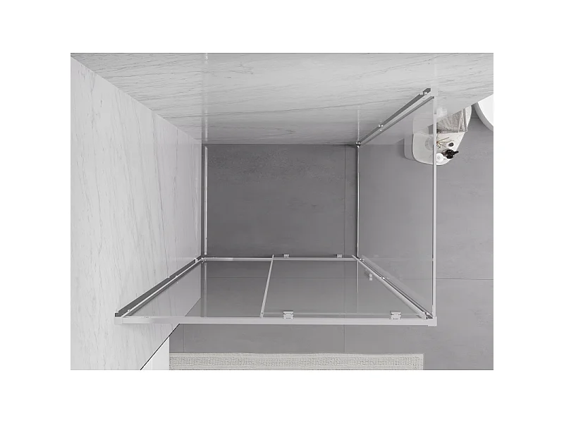 Mexen Exo schuifdouchecabine 155 x 90 cm, transparant, chroom - 8151-155-090-01-00