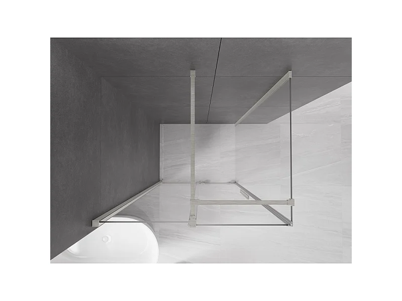 Mexen Velar cabine de douche coulissante 110 x 75 cm, transparent, nickel brossé - 871-110-075-01-97