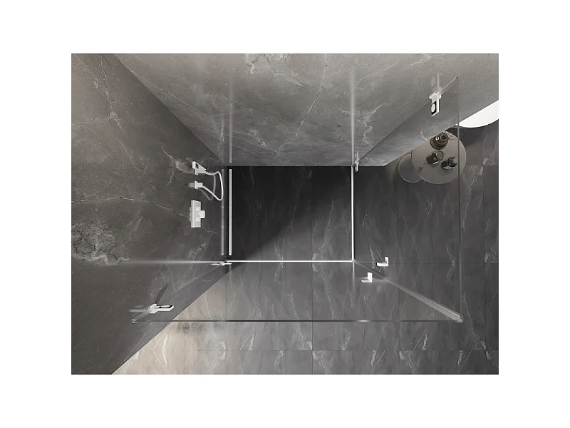 Mexen Lunar-B Duo kabina prysznicowa uchylna 95 x 80 cm, transparent, biała - 832-095L-080P-20-00